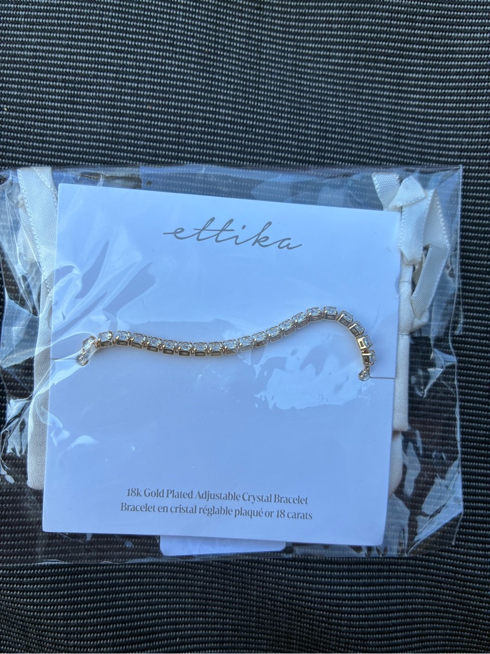 Ettika 18k Gold Plated Ajustable Crystal Bracelet